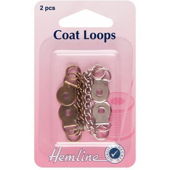 Hemline Metal Coat Loops -Bronze/Nickel (2pcs)