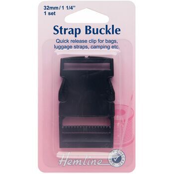 Hemline Strap Buckle - Black (32mm)