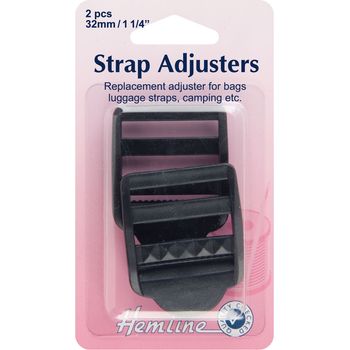 Hemline Strap Adjustable Buckle - Black (32mm)