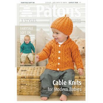 Patons Cable Knits for Modern Babies Knitting Pattern DK