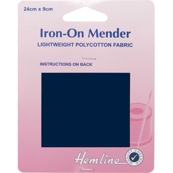 Hemline Polycotton Patch - Navy (24 x 9cm)