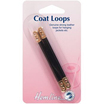 Hemline Leather Coat Loops (Black)
