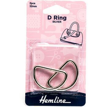 Hemline Silver D Ring (32mm)