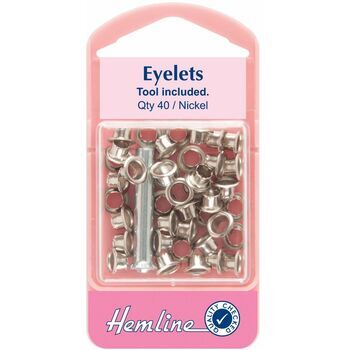 Hemline Eyelets with Tool - Nickel (5.5mm)