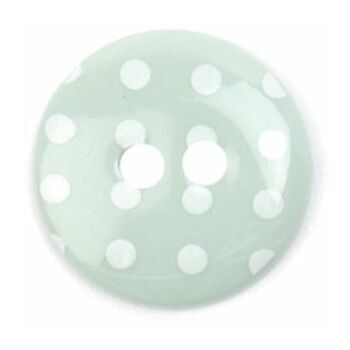 Pale Green with White Spot: 2 Hole: 15mm
