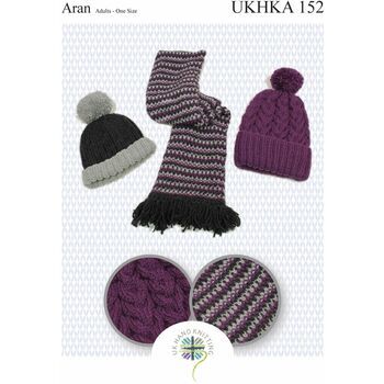 UKHKA Pattern 152: Adult Scarf & Hats