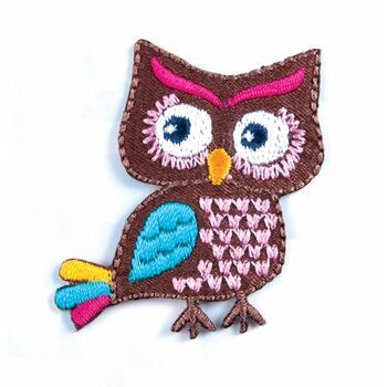 The Craft Factory Iron on & Sew on Motif - A Colourful Owl