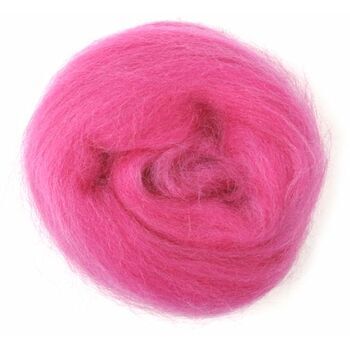 Trimits Natural Wool Roving (10g) - Bright Pink