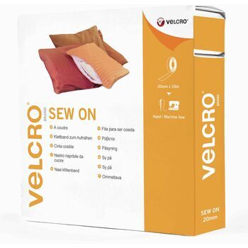 Velcro Hook & Loop Tape Sew-On 20mm: White: Per Metre