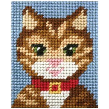 Orchidea My First Embroidery Needlepoint Kit - Tabby Cat