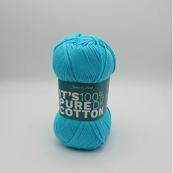 James C Brett It's Pure Cotton DK Yarn - Teal Blue - 100g