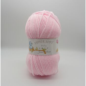 Super Soft Baby Aran Knitting Yarn: Baby Pink: BA6: 100g