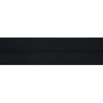 Essential Trimmings Polycotton Bias Binding - 25mm (Black) - Per Metre