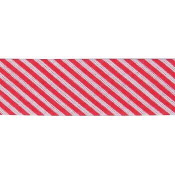 Essential Trimmings Cotton Printed Bias Binding - 20mm (Red Stripes) - Per Metre