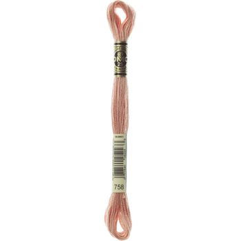 DMC: Mouliné Special 25: Colour 758: Stranded Cotton: 8m