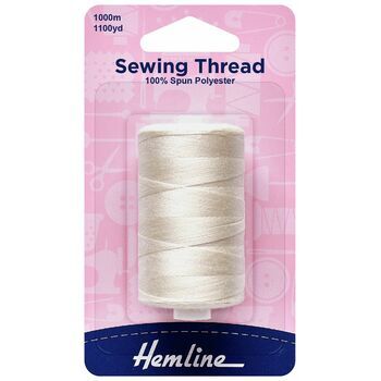 Hemline Polyester Sewing Thread (1000m) - Natural Colour