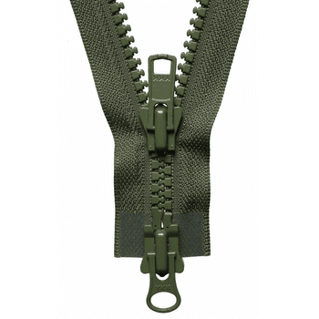Vislon Heavy Two-Way Open End Zip: 71cm: Khaki