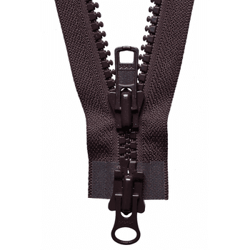Vislon Heavy Two-Way Open End Zip: 71cm: Brown