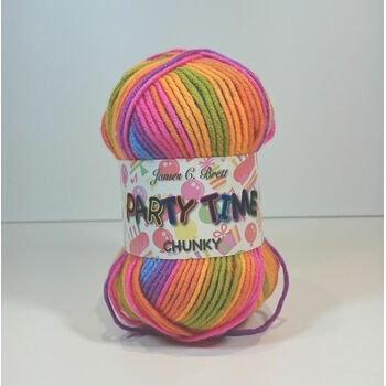 James C Brett PT6 Party Time Chunky Yarn - Multicoloured (100g)