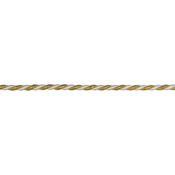 Essential Trimmings Cord - 6mm: Gold/White (Per Metre)