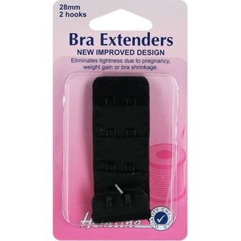 Hemline Bra Extenders - Black (28mm)
