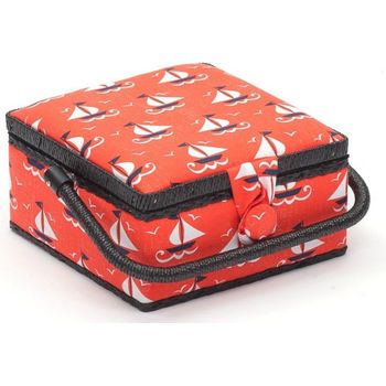 Small Sewing Basket Sail Boats: Orange