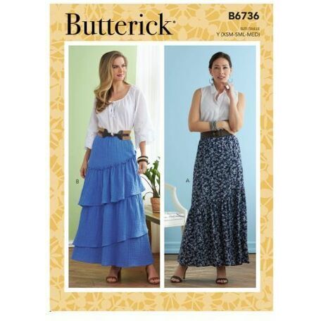 Butterick Pattern B6736 Elastic Waist Skirt