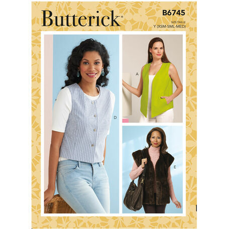 Butterick Pattern B6745 Misses Vests