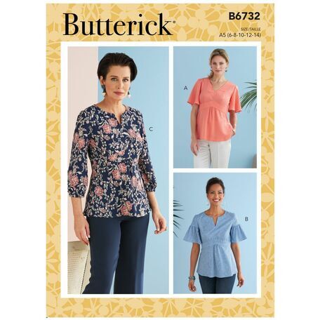 Butterick Pattern B6732 Misses Empire Waist Tops