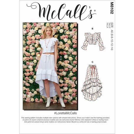 McCall's Pattern M8102 Misses Tops & Skirt