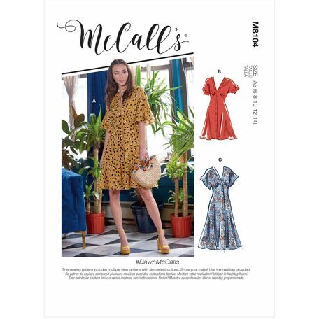 McCall's Pattern M8104 Misses Dresses