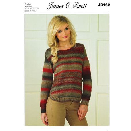 James C Brett Marble DK Knitting Pattern JB162 Ladies Sweater