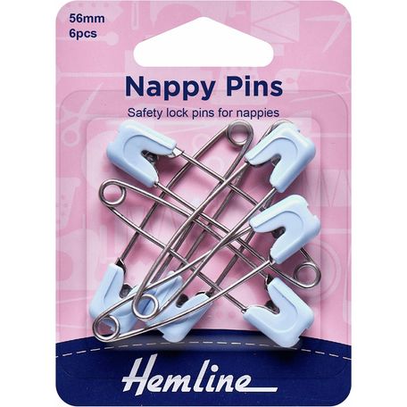 Hemline Nappy Pins (56mm) - Blue