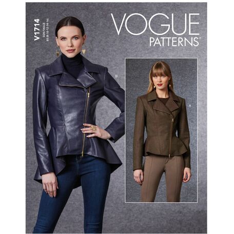 Vogue Pattern V1714 Women's Peplum Jacket