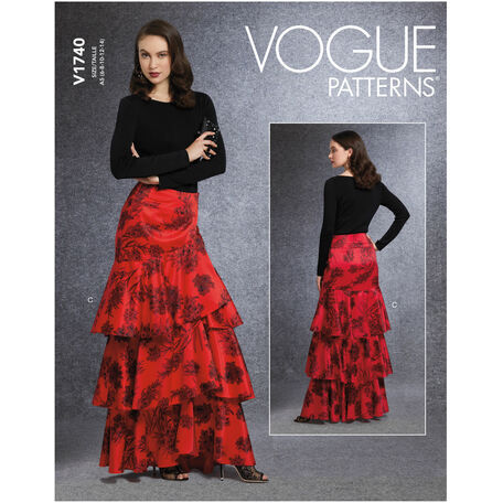 Vogue Pattern V1740 Lined Wrap Skirt