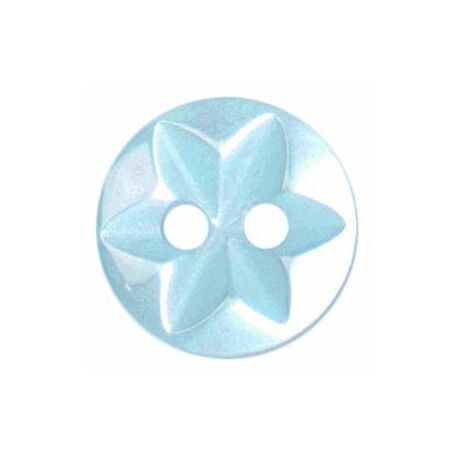 Polyester Star Button - 10mm (Light Blue)