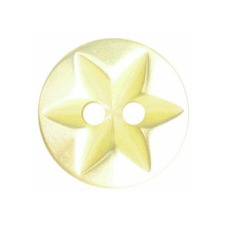 Polyester Star Button - 10mm (Light Yellow)