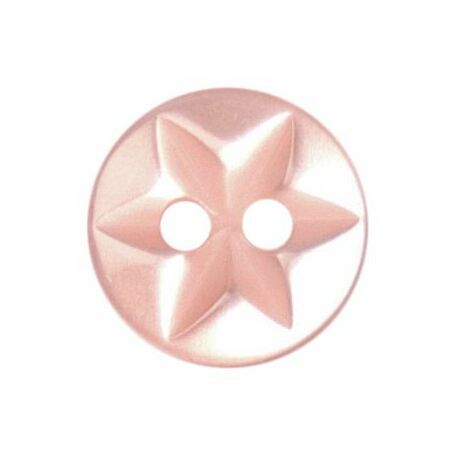 Polyester Star Button - 10mm (Pink/Peach)