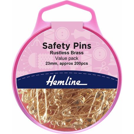 Hemline 23mm Safety Pins Value Pack (200 Pieces)