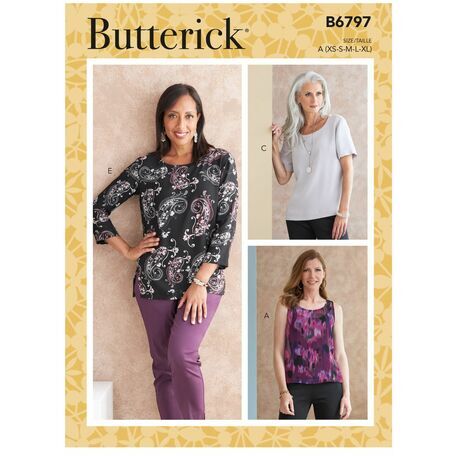 Butterick Pattern B6797 Scoop-Neck Tops