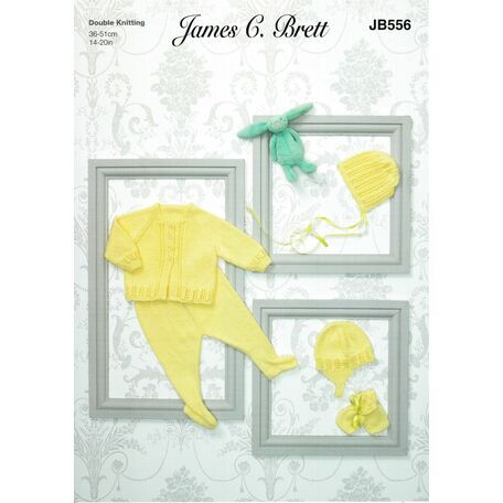 Brett DK JB556 Baby Matinee Coat & Accessories Pattern