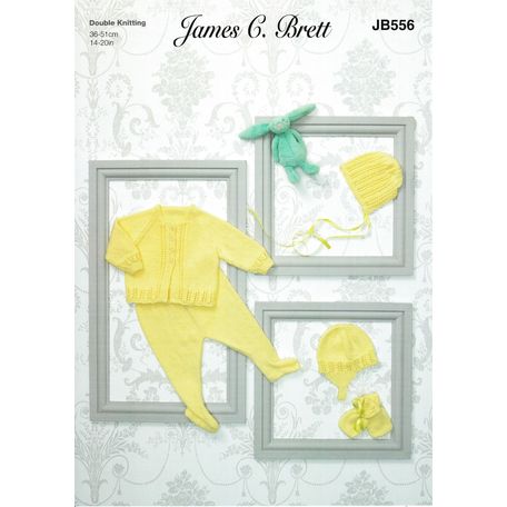 Brett DK JB556 Baby Matinee Coat &amp; Accessories Pattern