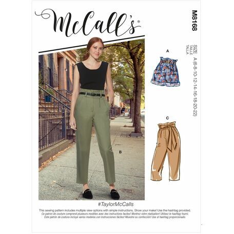 McCalls Pattern M8168 Misses Shorts, Pants & Sash