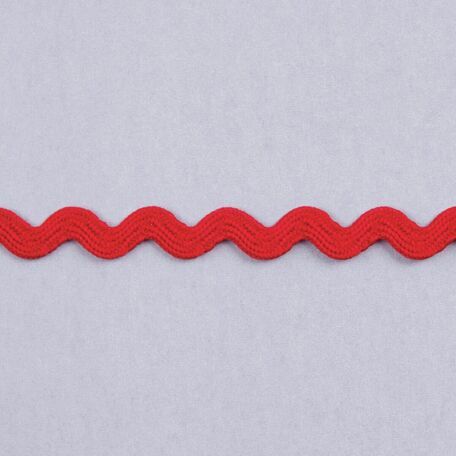 Essential Trimmings Polyester Ric Rac Trimming - 8mm (Red) Per metre