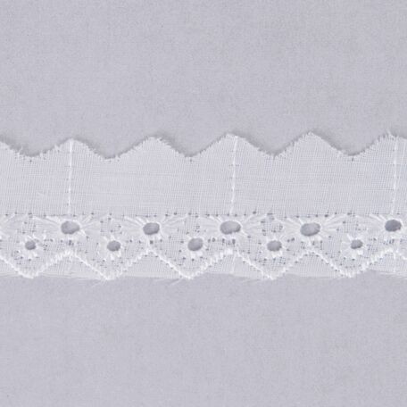 Essential Trimmings Broderie Anglaise Lace Trim - 25mm (White) Per metre