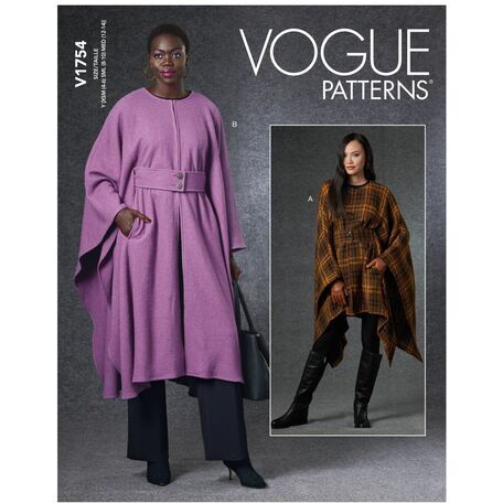 Vogue Pattern V1754 Misses Cape