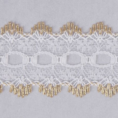 Essential Trimmings Eyelet Knitting In Lace Trimming - 30mm (Gold) Per metre
