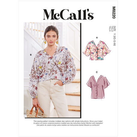 McCall's Pattern M8220 Misses' Tops & Mask