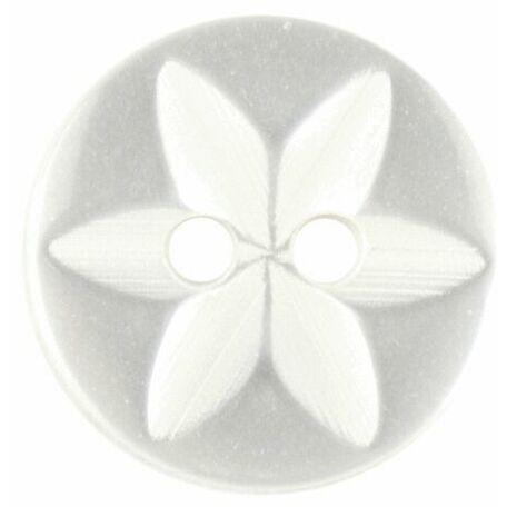 Star Fisheye Button: 14mm: White