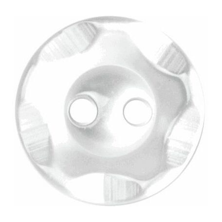 Star Imprint Button: 14mm: White